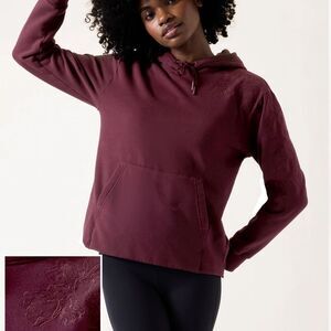 Athleta Retroplush Embroidered Hoodie Sweatshirt Size Small